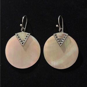 Elegant Silver and Mother of Pearl Shell Earrings